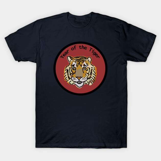 Year of the Tiger Big Cats Portrait T-Shirt by ellenhenryart